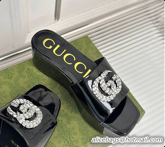 Cheap Price Gucci Crystal-Embellished Slides Full Black 60701605