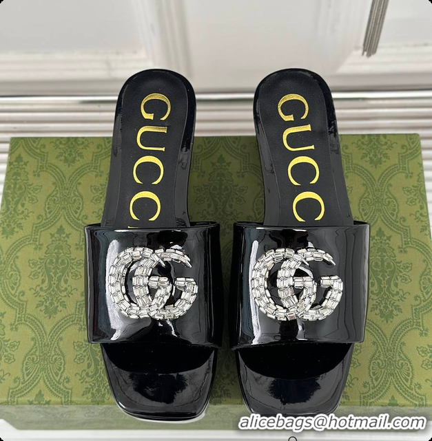 Cheap Price Gucci Crystal-Embellished Slides Full Black 60701605