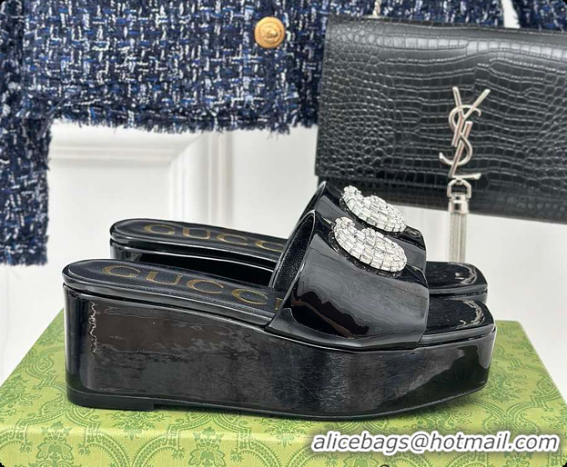 Cheap Price Gucci Crystal-Embellished Slides Full Black 60701605