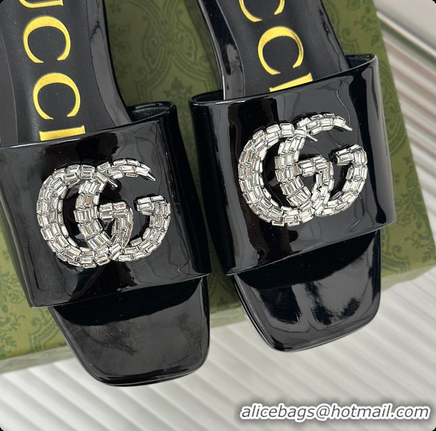 Cheap Price Gucci Crystal-Embellished Slides Full Black 60701605