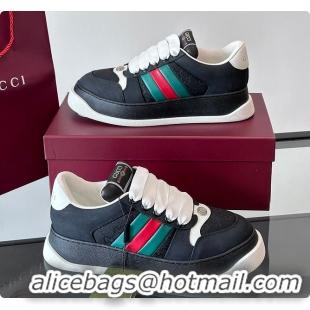 Good Quality Gucci Men's GG Screener sneaker with Web Black 60701607