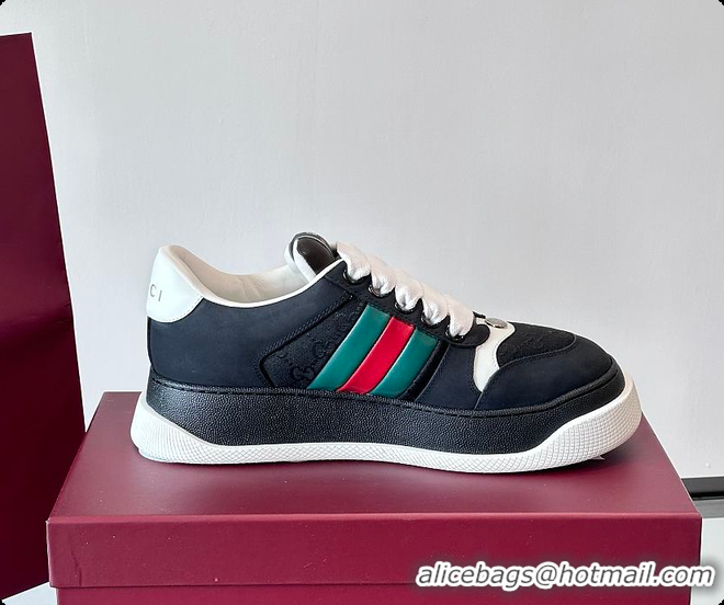 Good Quality Gucci Men's GG Screener sneaker with Web Black 60701607