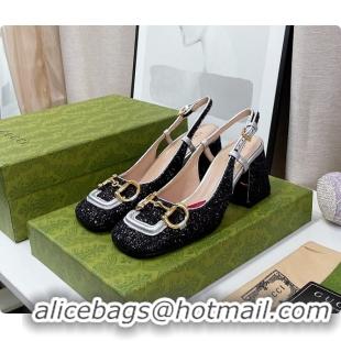 Popular Style Gucci Lovelight Crystal High Pumps - Black 60701610
