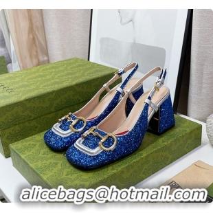 Charming Gucci Lovelight Crystal High Pumps - Blue 60701701