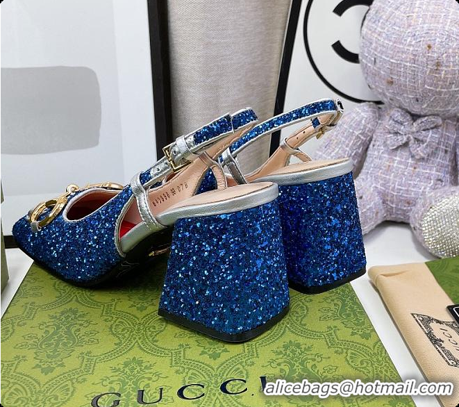 Charming Gucci Lovelight Crystal High Pumps - Blue 60701701