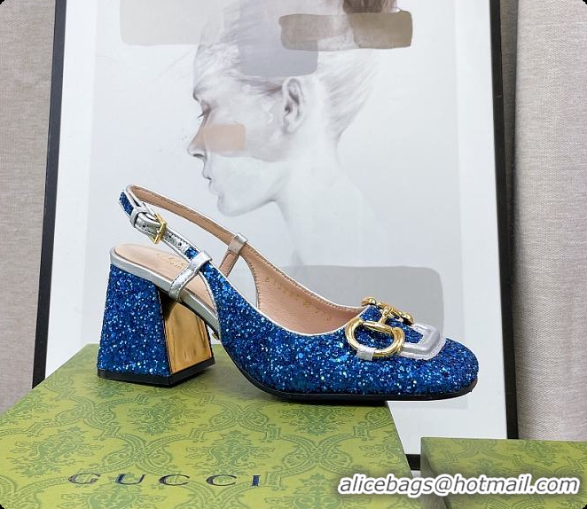 Charming Gucci Lovelight Crystal High Pumps - Blue 60701701
