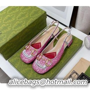 Top Grade Gucci Lovelight Crystal Pumps - Pink 60701703