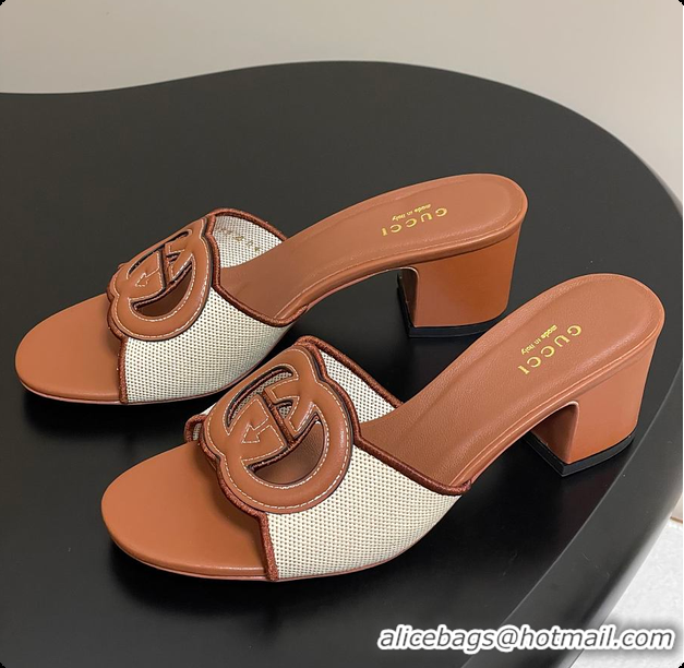 Big Discount Gucci Women's Interlocking G Slide Sandal Brown 60701704