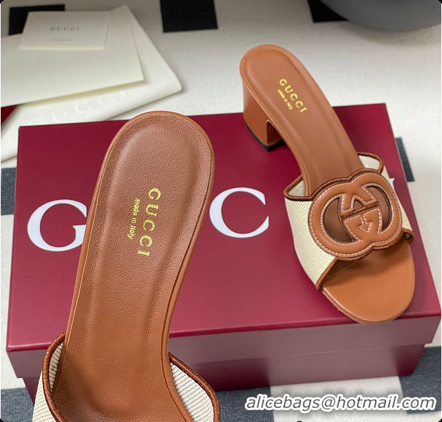 Big Discount Gucci Women's Interlocking G Slide Sandal Brown 60701704