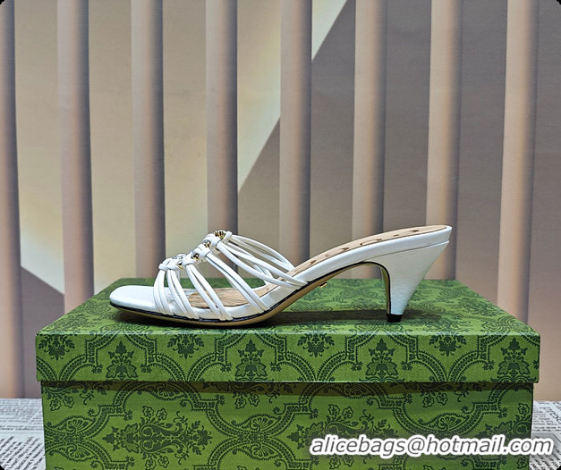 Good Product Gucci Sandals Crystal-Embellished Diamond Buckle in White 60701705