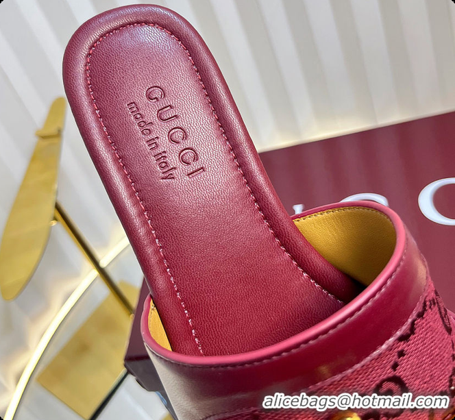 Top Design Gucci Slide Sandal with Horsebit in Red 60701706