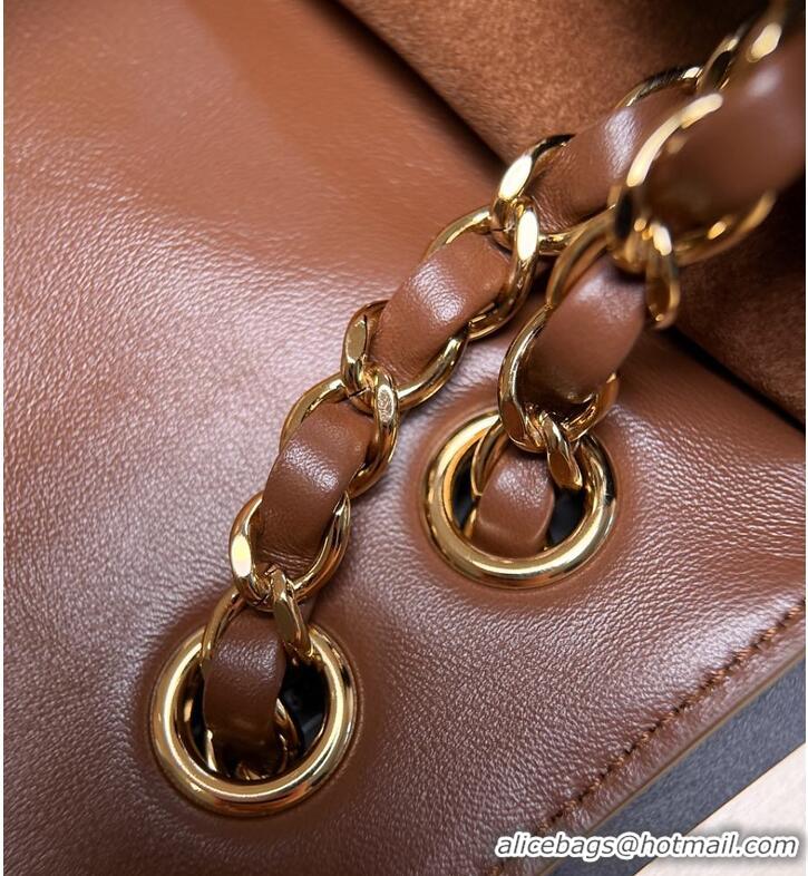 Buy Discount Chanel Metiers d'art Maxi Flap bag Suede Calfskin & Gold-Tone Metal CH5897 Camel 2026