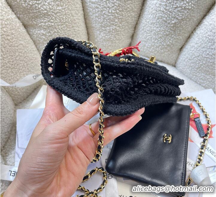 Best Quality Chanel Coco Beach Small Flap Bag Mesh With Charms & Gold-Tone Metal CH59901 Black 2026