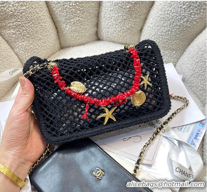 Best Quality Chanel Coco Beach Small Flap Bag Mesh With Charms & Gold-Tone Metal CH59901 Black 2026