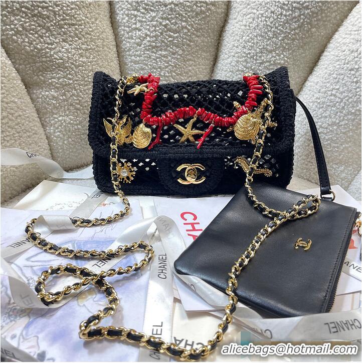 Best Quality Chanel Coco Beach Small Flap Bag Mesh With Charms & Gold-Tone Metal CH59901 Black 2026
