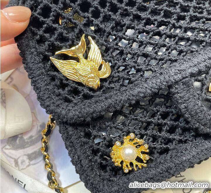 Best Quality Chanel Coco Beach Small Flap Bag Mesh With Charms & Gold-Tone Metal CH59901 Black 2026