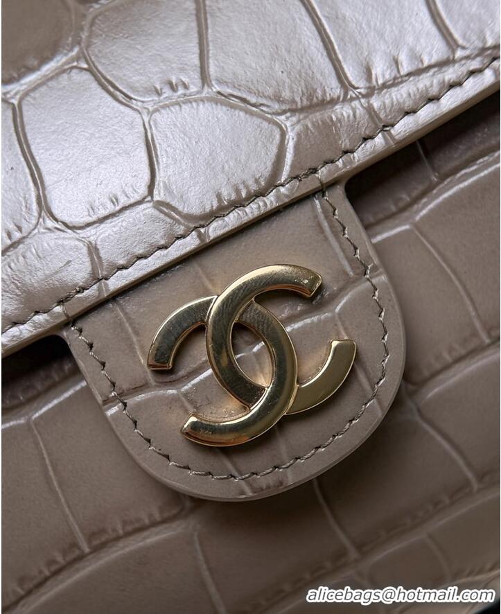 Best Product Chanel Metiers D'art Clutch With Chain Crocodile Embossed Calfskin & Gold-Tone Metal CH59903 Dark Khaki 202