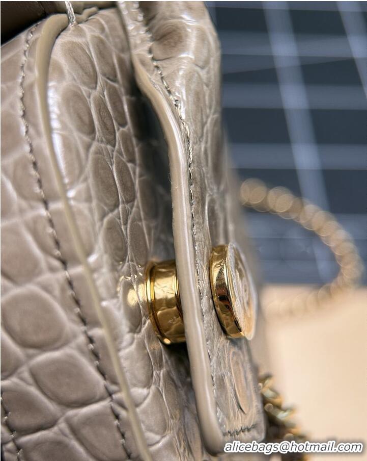 Best Product Chanel Metiers D'art Clutch With Chain Crocodile Embossed Calfskin & Gold-Tone Metal CH59903 Dark Khaki 202