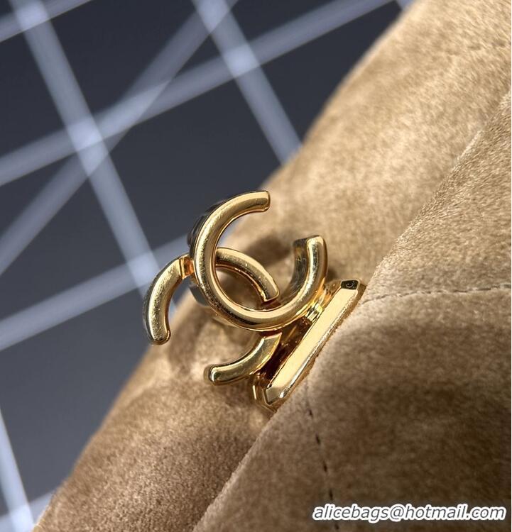 Best Price Chanel Clutch with chain Suede Calfskin & Gold Metal CH59904 Dark Beige Spring Summer 2026