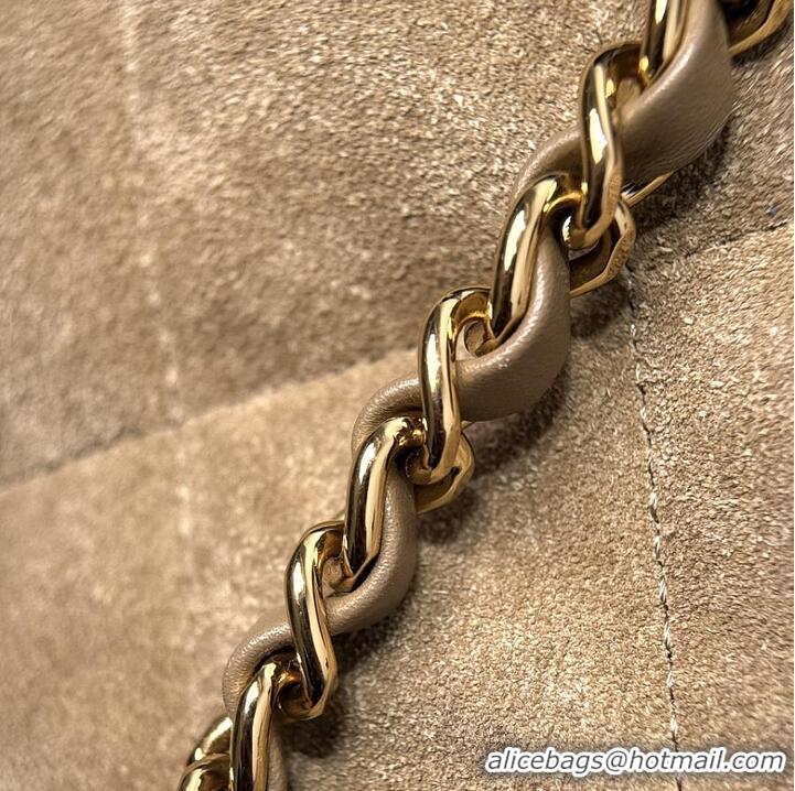 Best Price Chanel Clutch with chain Suede Calfskin & Gold Metal CH59904 Dark Beige Spring Summer 2026