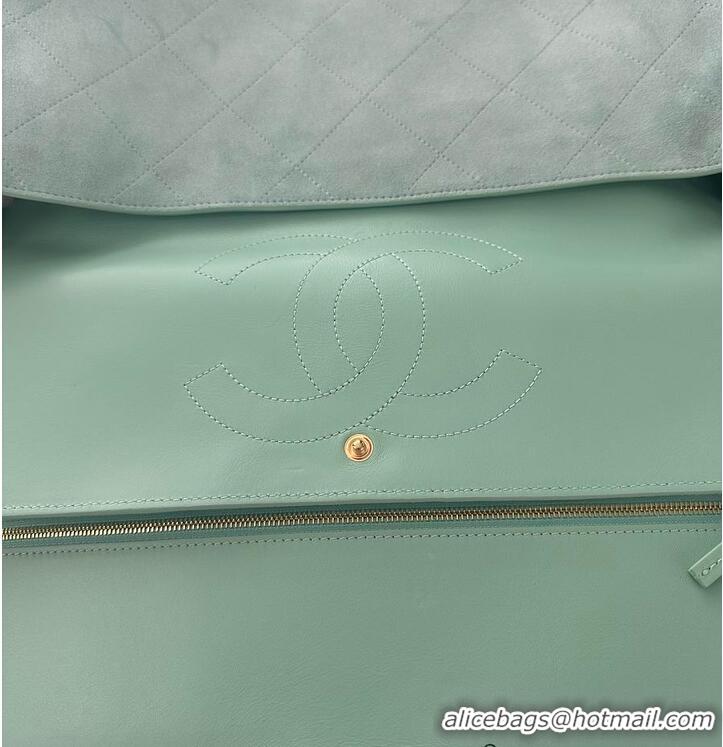 Well Crafted Chanel Maxi Flap bag Suede Calfskin & Gold-Tone Metal AS6233 Tiffany Blue 2026