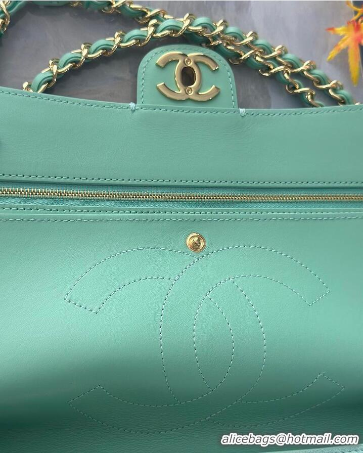 Well Crafted Chanel Maxi Flap bag Suede Calfskin & Gold-Tone Metal AS6233 Tiffany Blue 2026
