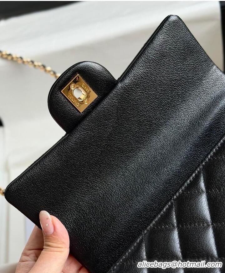 Top Grade Chanel Mini Flap Bag with Top Handle Lambskin & Gold-Tone Metal CH59906 Black 2026