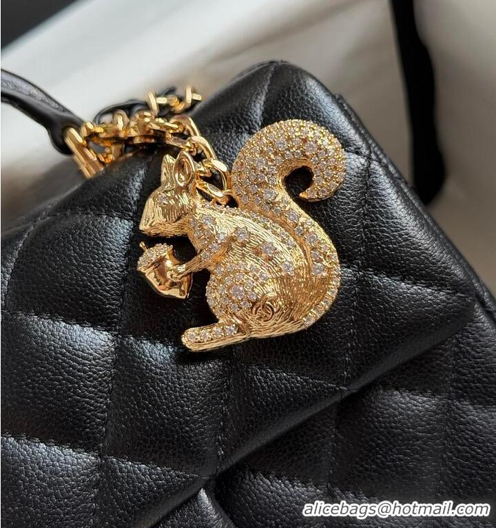 Top Grade Chanel Mini Flap Bag with Top Handle Lambskin & Gold-Tone Metal CH59906 Black 2026