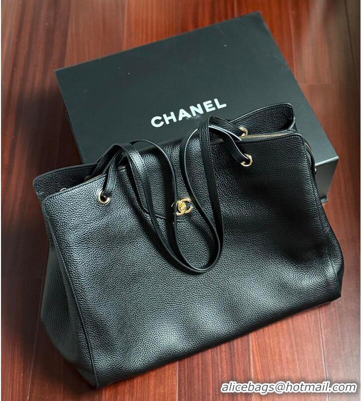 Grade Design Chanel LARGE SHOPPING BAG Grained Calfskin & Gold-Tone Metal CH59907 Black 2026