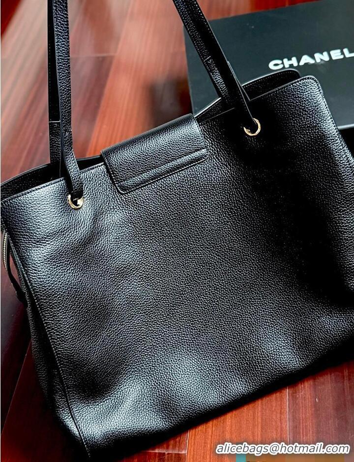 Grade Design Chanel LARGE SHOPPING BAG Grained Calfskin & Gold-Tone Metal CH59907 Black 2026