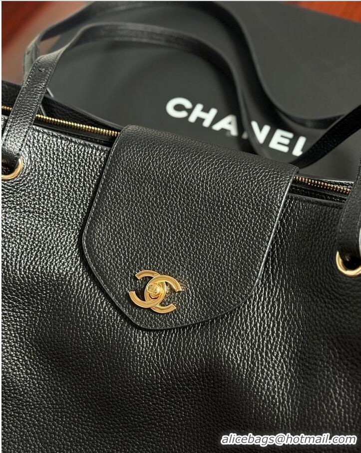 Grade Design Chanel LARGE SHOPPING BAG Grained Calfskin & Gold-Tone Metal CH59907 Black 2026