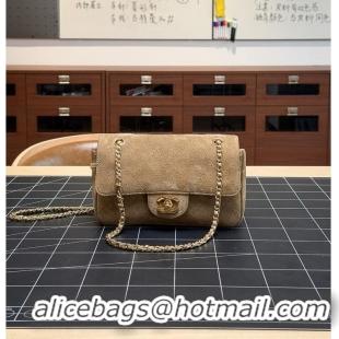 Discount Chanel MINI FLAP BAG Suede Calfskin & Gold-Tone Metal CH59908 Dark Beige FALL WINTER 2026 PRE-COLLECTION