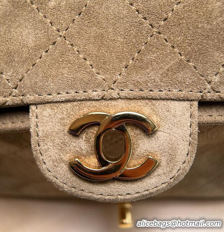 Discount Chanel MINI FLAP BAG Suede Calfskin & Gold-Tone Metal CH59908 Dark Beige FALL WINTER 2026 PRE-COLLECTION
