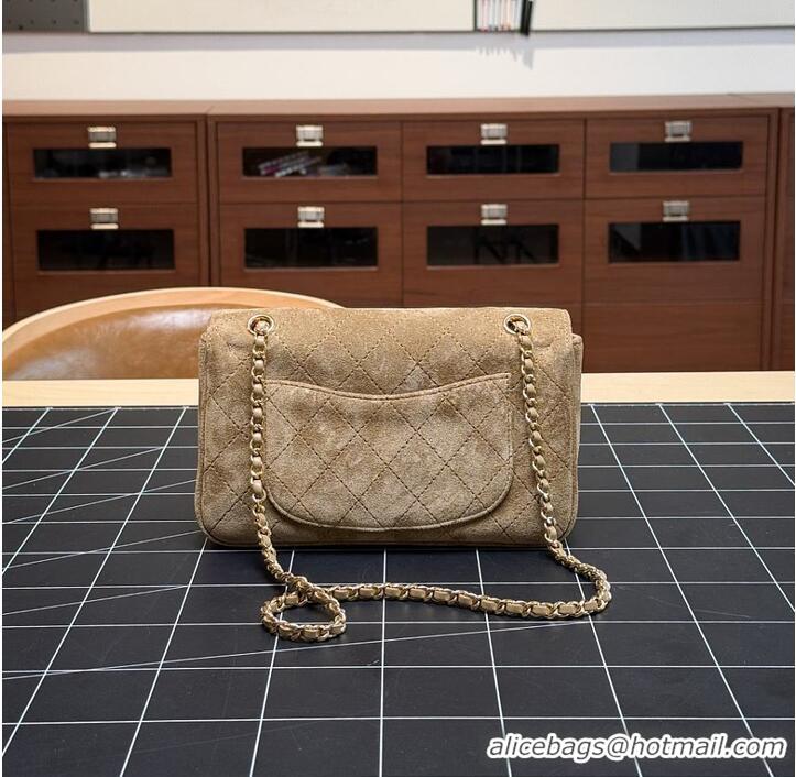 Discount Chanel MINI FLAP BAG Suede Calfskin & Gold-Tone Metal CH59908 Dark Beige FALL WINTER 2026 PRE-COLLECTION