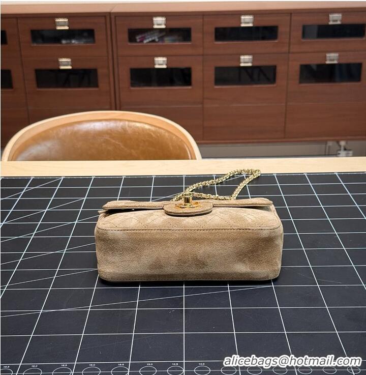 Discount Chanel MINI FLAP BAG Suede Calfskin & Gold-Tone Metal CH59908 Dark Beige FALL WINTER 2026 PRE-COLLECTION