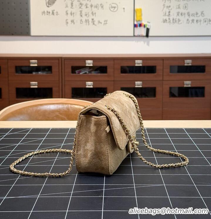 Discount Chanel MINI FLAP BAG Suede Calfskin & Gold-Tone Metal CH59908 Dark Beige FALL WINTER 2026 PRE-COLLECTION