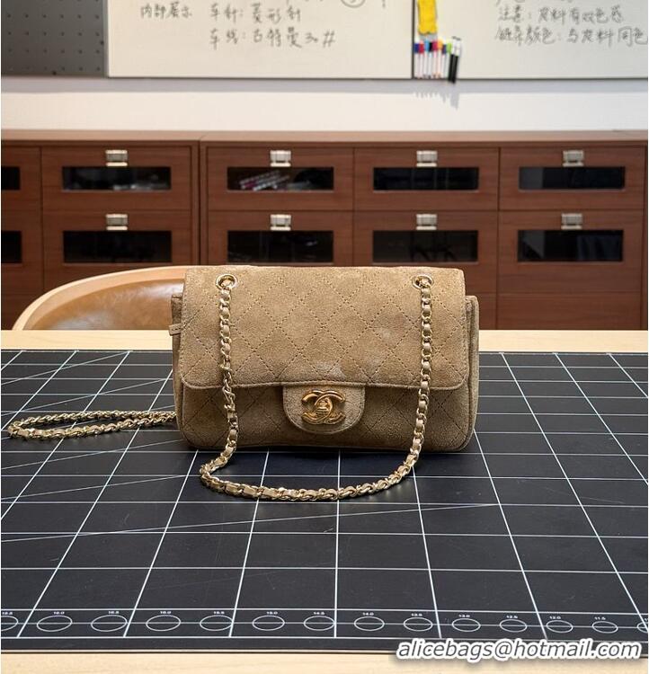 Discount Chanel MINI FLAP BAG Suede Calfskin & Gold-Tone Metal CH59908 Dark Beige FALL WINTER 2026 PRE-COLLECTION