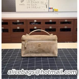 New Fashion Chanel Metiers D'art Large Vanity with chain Suede Calfskin & Gold Metal CH59909 Dark Beige 2026