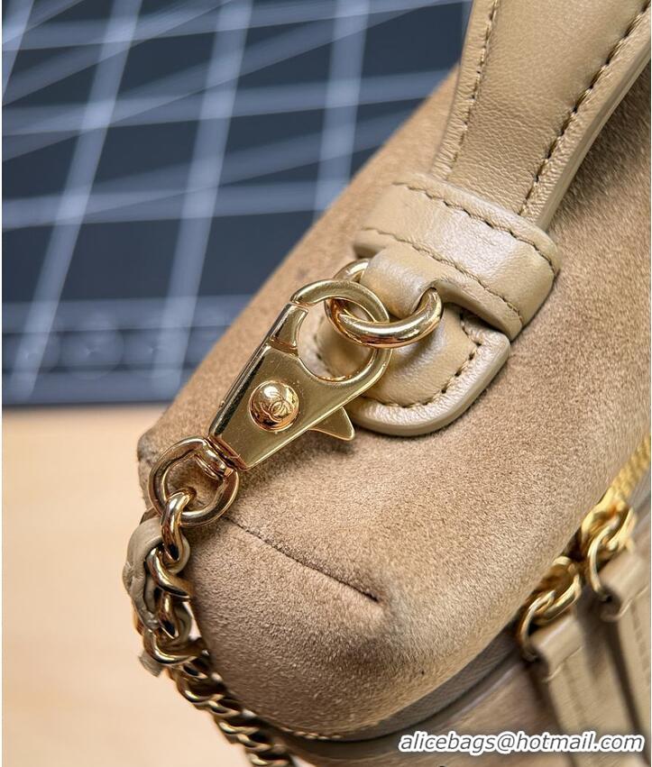 New Fashion Chanel Metiers D'art Large Vanity with chain Suede Calfskin & Gold Metal CH59909 Dark Beige 2026