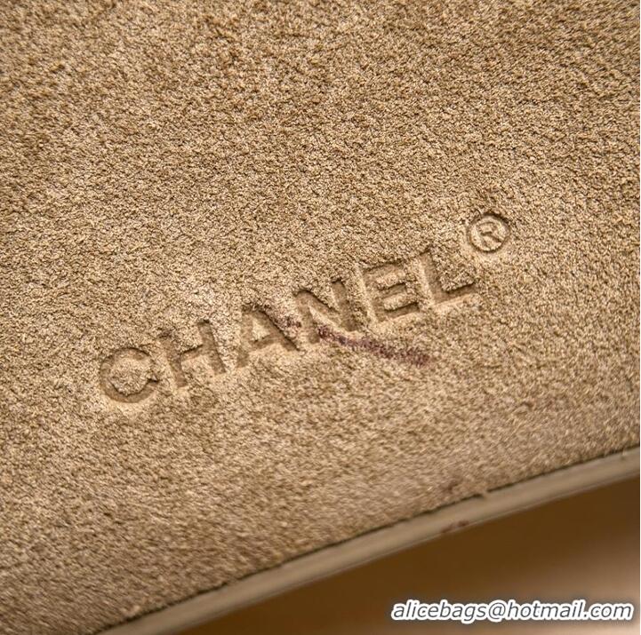 New Fashion Chanel Metiers D'art Large Vanity with chain Suede Calfskin & Gold Metal CH59909 Dark Beige 2026