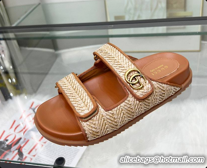 Discount Gucci Sandal With Double G in Brown 60702001