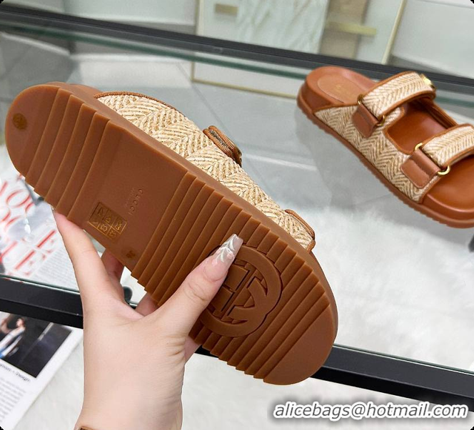 Discount Gucci Sandal With Double G in Brown 60702001