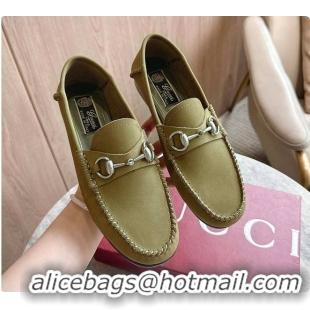 Top Grade Gucci Women's Gigi Loafer in Green Suede 60702005