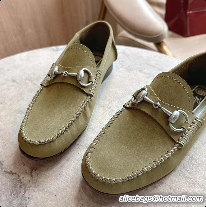 Top Grade Gucci Women's Gigi Loafer in Green Suede 60702005