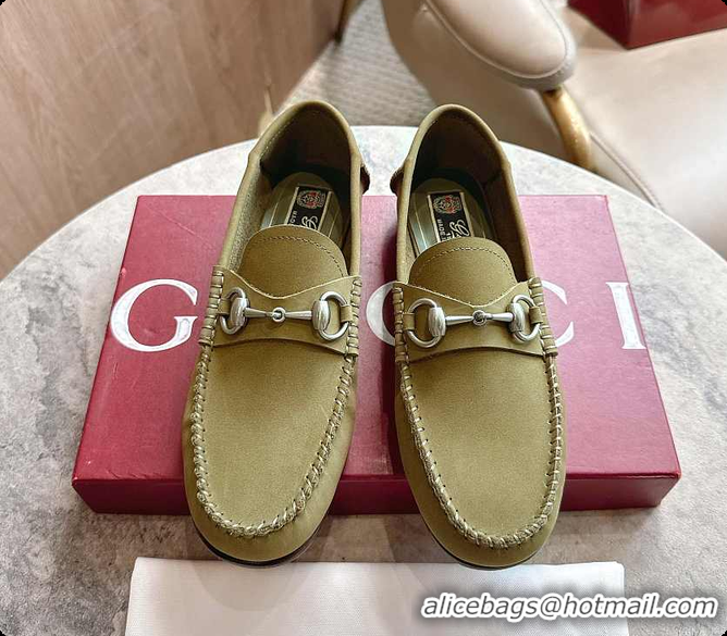 Top Grade Gucci Women's Gigi Loafer in Green Suede 60702005