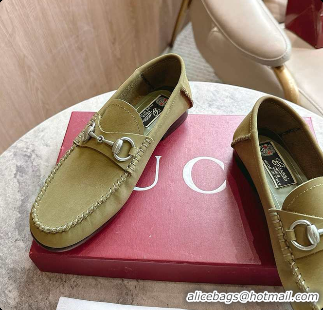 Top Grade Gucci Women's Gigi Loafer in Green Suede 60702005