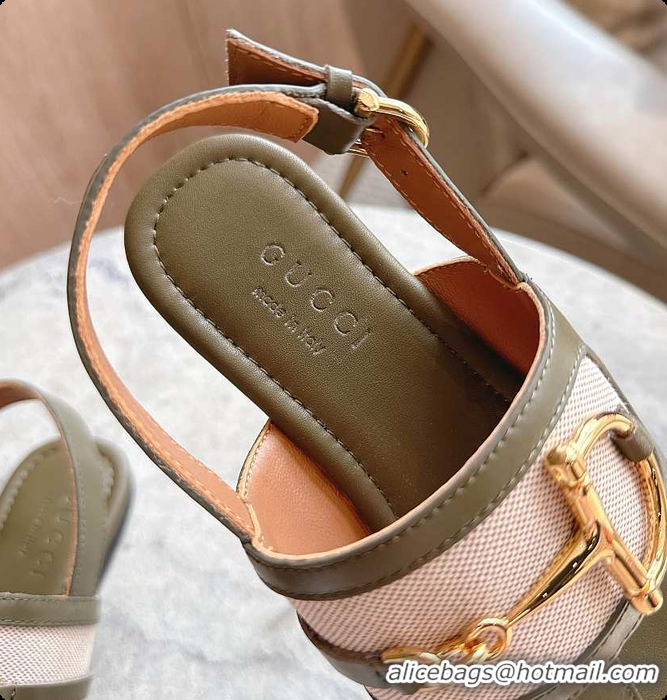 Sophisticated Gucci Horsebit Thong Sandal Green 60702006