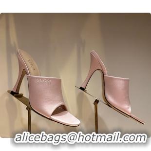 Good Looking Gucci Women's Slide Sandal Pink Satin 60702009