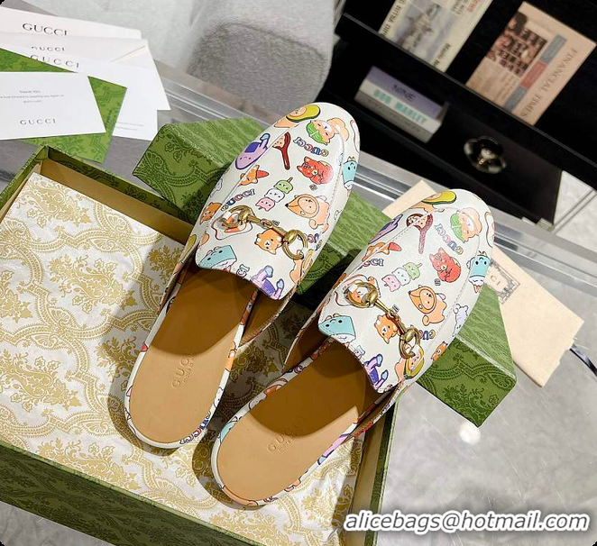 Good Quality Gucci Princetown Horsebit Graphic Print Mule 60702011