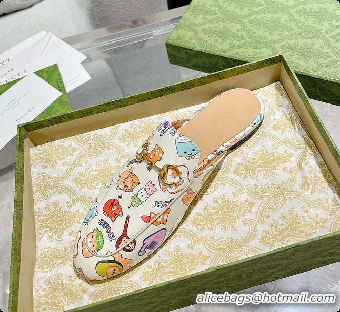 Good Quality Gucci Princetown Horsebit Graphic Print Mule 60702011